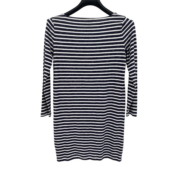 Gap Dress Casual Gray White Stripe Knit Boat Neck Long Sleeve Cotton Small - Picture 5 of 8